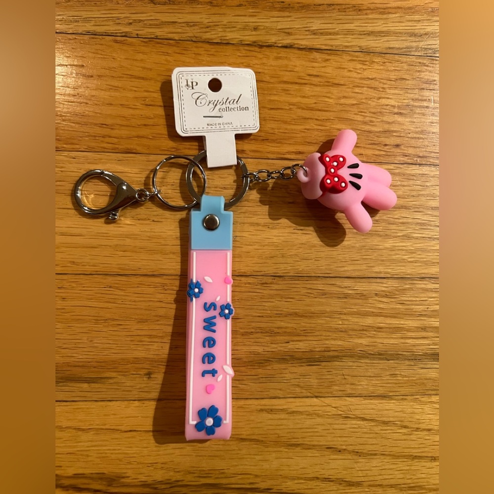 Bag Charm pink and blue Brand new bag charm & keychain